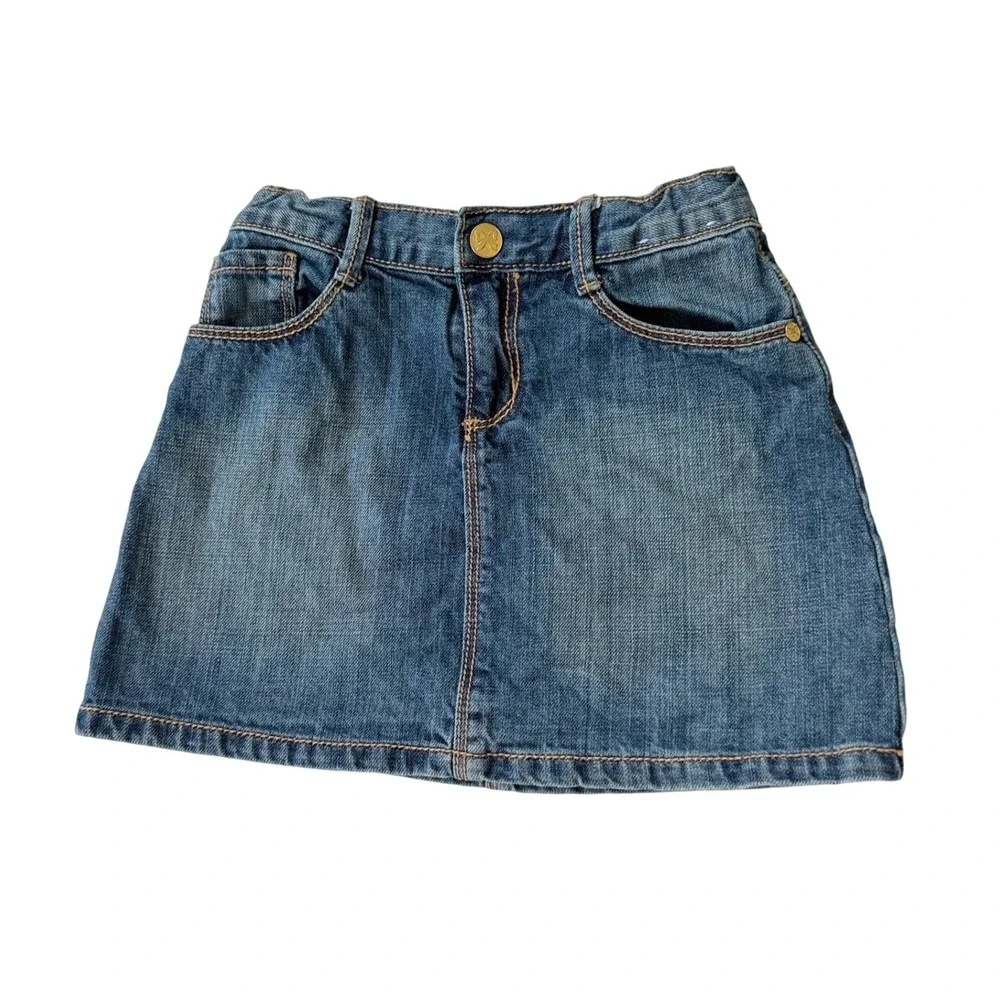 Gymboree Girls Medium Wash Denim Mini Skirt Adjustable‎ Waist Size 6